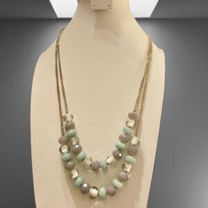 LOFT Tiered Double Strand Beaded Necklace